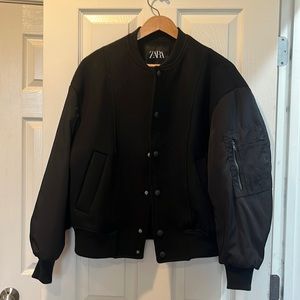 Zara Black Bomber Jacket